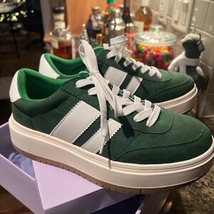 Madden Girl Green and White Athletic Shoes